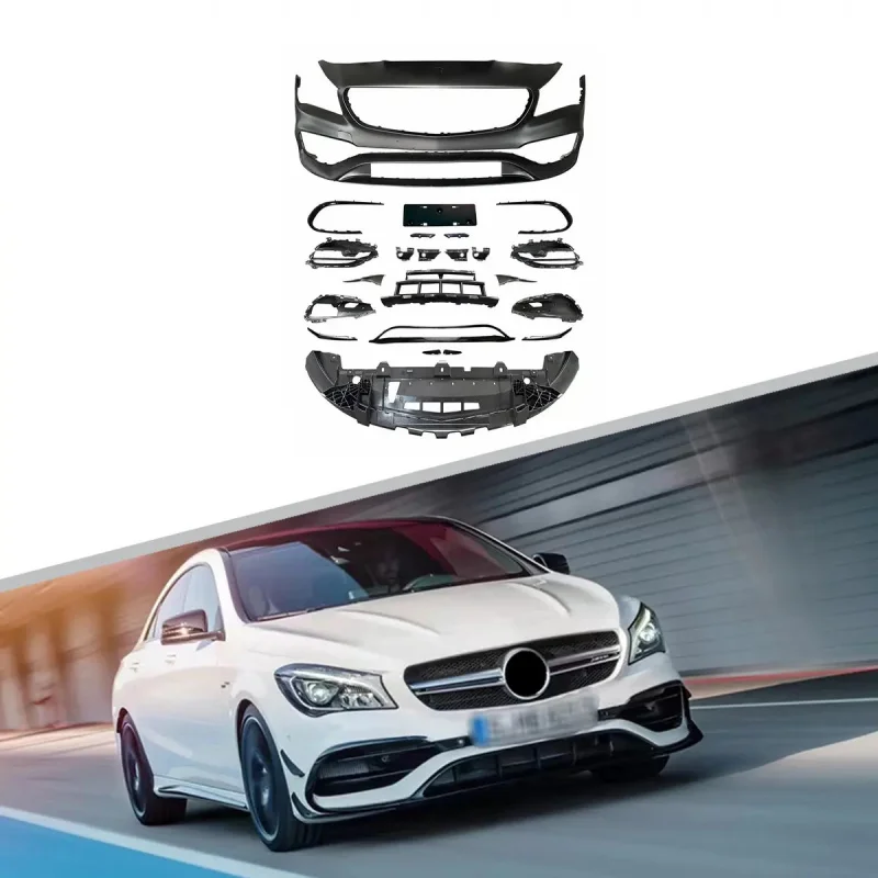 Подходит для Mercedes-Benz CLA-Class AMG W117, обновленный комплект переднего и заднего бампера CLA45, полный комплект обвеса
Подходит для Mercedes-Benz CLA-Class AMG W117, обновленный комплект переднего и заднего бампера CLA45, полный комплект обвеса
