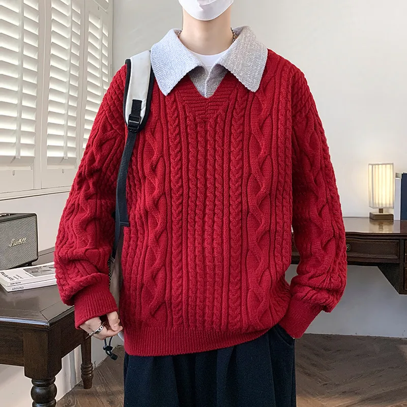 Новинка 2024 года, мужской свитер, зимняя одежда для пар, искусственный двухсекционный красный вязаный свитер, подростковая пряжа, трикотаж, мягкий повседневный модный городской
Новинка 2024 года, мужской свитер, зимняя одежда для пар, искусственный двухсекционный красный вязаный свитер, подростковая пряжа, трикотаж, мягкий повседневный модный городской