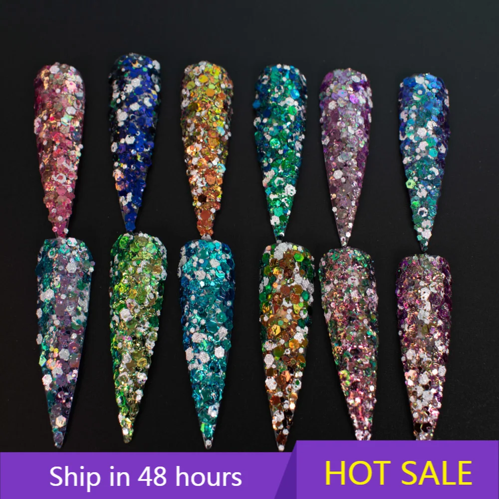 YTYIN New Design High Flash Diamonds Chameleon Nail Art Glitter Powder Flakes Mixed Photorefractive Chunky Paillette Wholesale 1
YTYIN New Design High Flash Diamonds Chameleon Nail Art Glitter Powder Flakes Mixed Photorefractive Chunky Paillette Wholesale 1