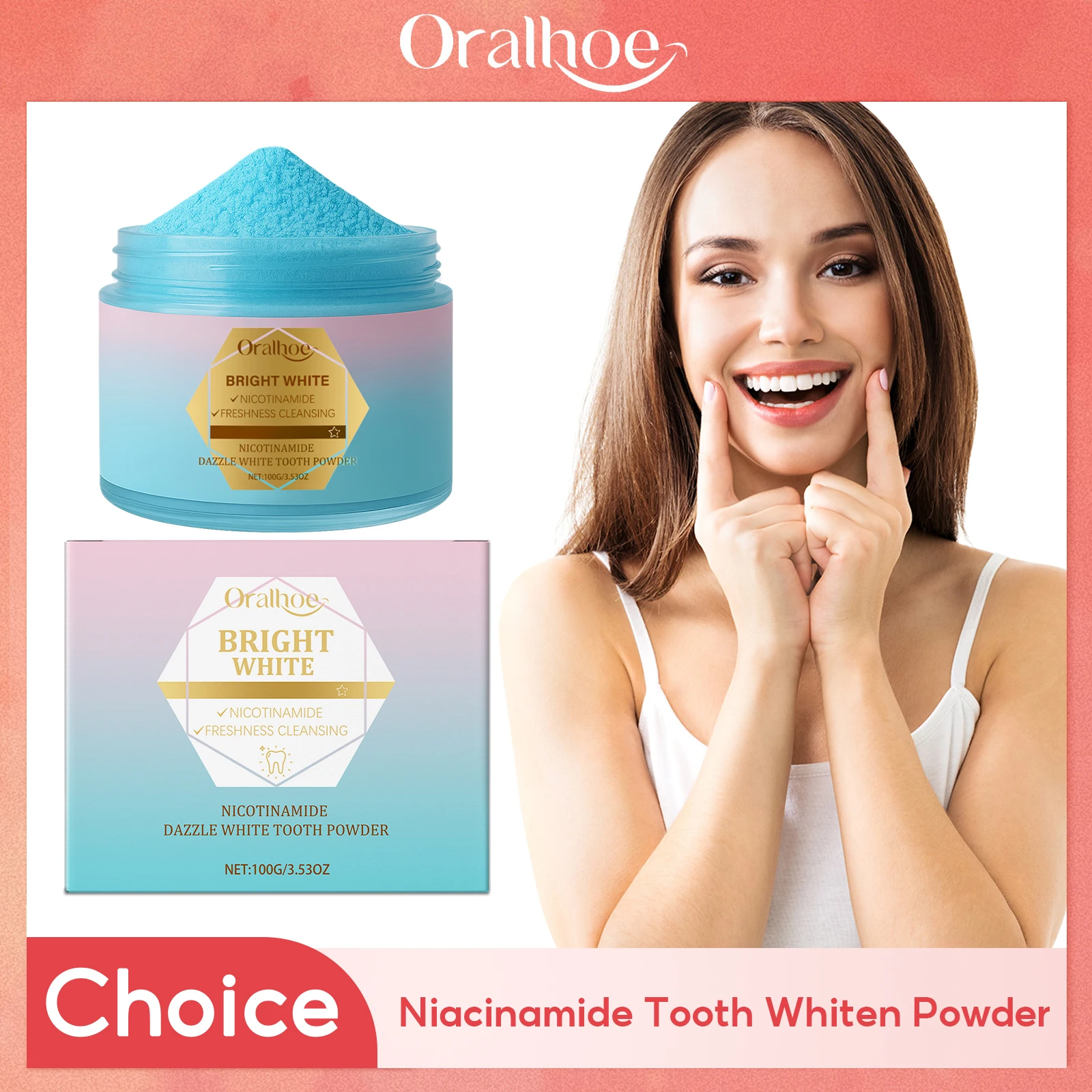 Nicotinamide Teeth Whitening Powder Reduce Plaque Stains Remove Calculus Fresh Breath Oral Hygiene Cleaning Tooth Bleach Powder
Nicotinamide Teeth Whitening Powder Reduce Plaque Stains Remove Calculus Fresh Breath Oral Hygiene Cleaning Tooth Bleach Powder