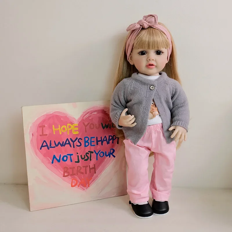 22inch 55CM Straight Leg Betty Full Vinyl Body Baby with Blonde Hair Toddler Girl Doll Princess
22inch 55CM Straight Leg Betty Full Vinyl Body Baby with Blonde Hair Toddler Girl Doll Princess