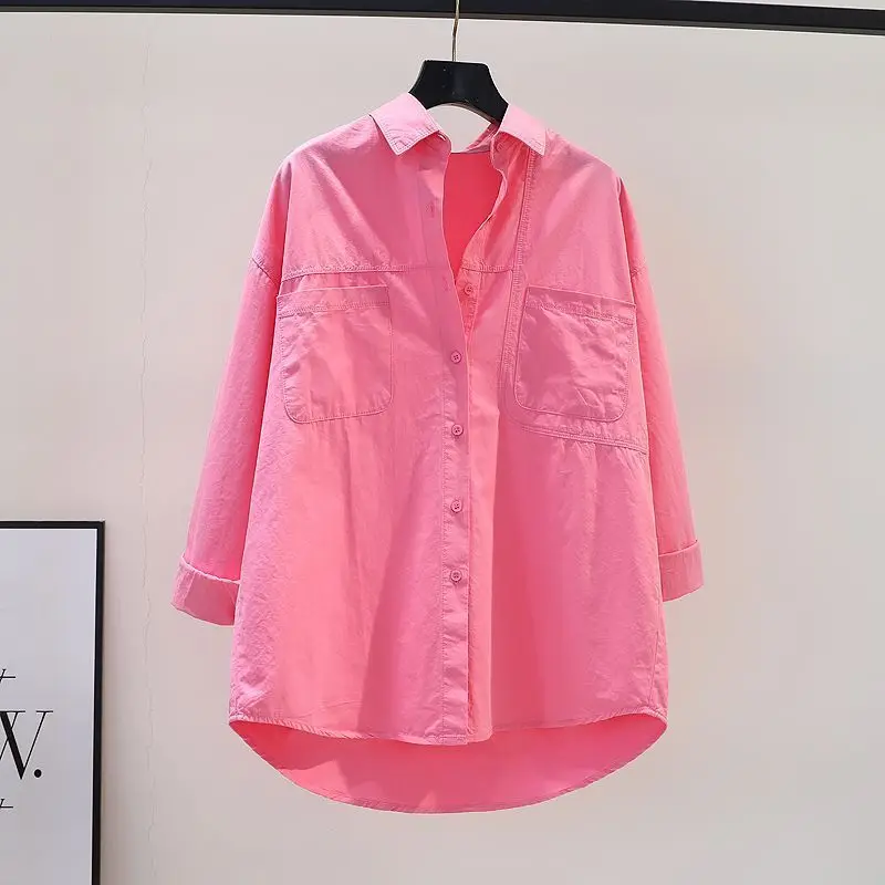 Pink Casual Hotsweet All-Match Irregular Solid Loose Shirts And Blouses New In Clothes Trend Pocket Streetwear Women 
Pink Casual Hotsweet All-Match Irregular Solid Loose Shirts And Blouses New In Clothes Trend Pocket Streetwear Women