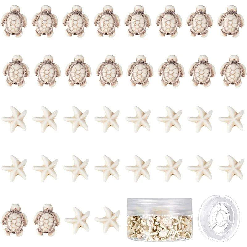 100Pcs 2 Styles Tortoise Beads Starfish Beads Summer Beads for Jewelry Making Synthetic Turquoise Beads Turtle Charms Bulk Ocean
100Pcs 2 Styles Tortoise Beads Starfish Beads Summer Beads for Jewelry Making Synthetic Turquoise Beads Turtle Charms Bulk Ocean