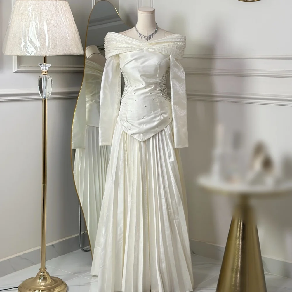 Customized Formal Off-the-shoulder Glitter Evening Dress A-line Pleat Long Dresses High Quality Elegant Party Wedding
Customized Formal Off-the-shoulder Glitter Evening Dress A-line Pleat Long Dresses High Quality Elegant Party Wedding