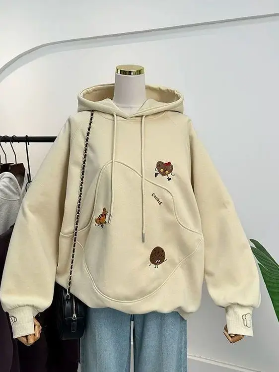 Женская толстовка больших размеров в корейском стиле, однотонная, с вышивкой, с поясом, свободного кроя, стройнящая, весенне-осенняя, универсальная, 300 Pou
Женская толстовка больших размеров в корейском стиле, однотонная, с вышивкой, с поясом, свободного кроя, стройнящая, весенне-осенняя, универсальная, 300 Pou