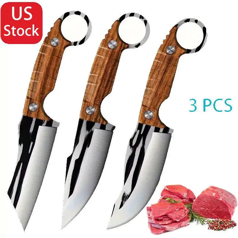 3Pcs Viking knife Chef Knife Japan Kitchen Meat Cleaver Butcher Boning Knife BBQ
3Pcs Viking knife Chef Knife Japan Kitchen Meat Cleaver Butcher Boning Knife BBQ