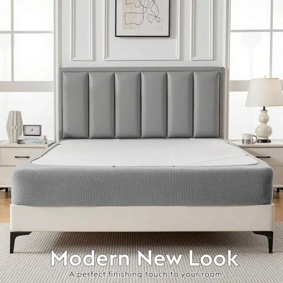 Jacquard Fabric Box Spring Cover Super Stretchy Wrap Around 4 Sides Elastic Bed Skirt Wrinkle Resistant Washable
Jacquard Fabric Box Spring Cover Super Stretchy Wrap Around 4 Sides Elastic Bed Skirt Wrinkle Resistant Washable