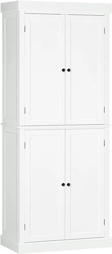 72.5" Kitchen Pantry Storage Cabinet, Freestanding Kitchen Cupboard w/ 4 Doors and Adjustable Shelves for Dining Room, MDF White
72.5" Kitchen Pantry Storage Cabinet, Freestanding Kitchen Cupboard w/ 4 Doors and Adjustable Shelves for Dining Room, MDF White