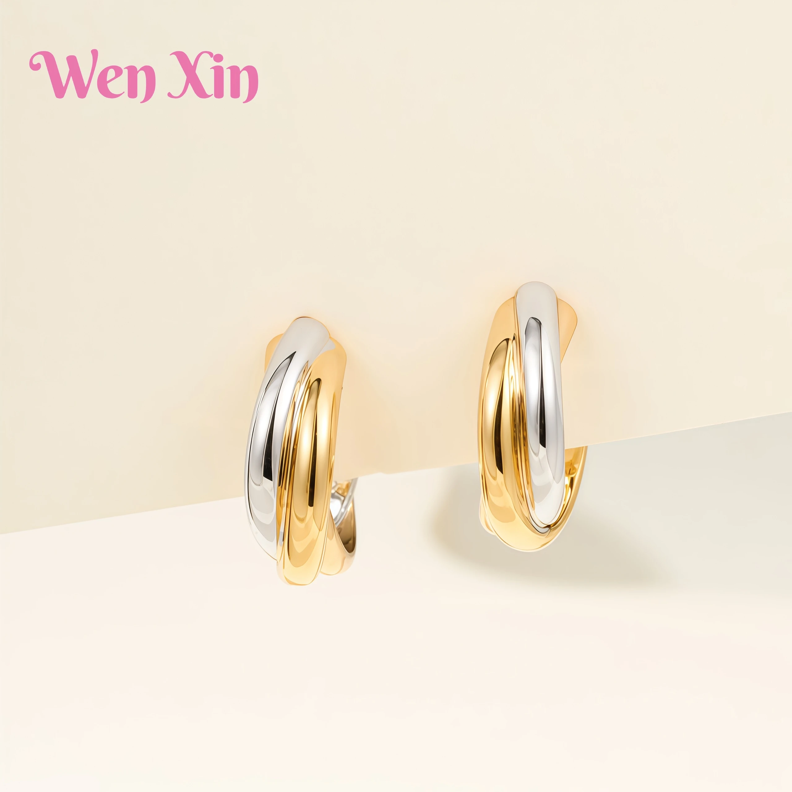 WENXIN Brand MUSHAN MCT New Top Grade Quality Jewelry Earrings V Gold Women Fashion Three Color Ring Drop Earrings Stud Jewelry
WENXIN Brand MUSHAN MCT New Top Grade Quality Jewelry Earrings V Gold Women Fashion Three Color Ring Drop Earrings Stud Jewelry