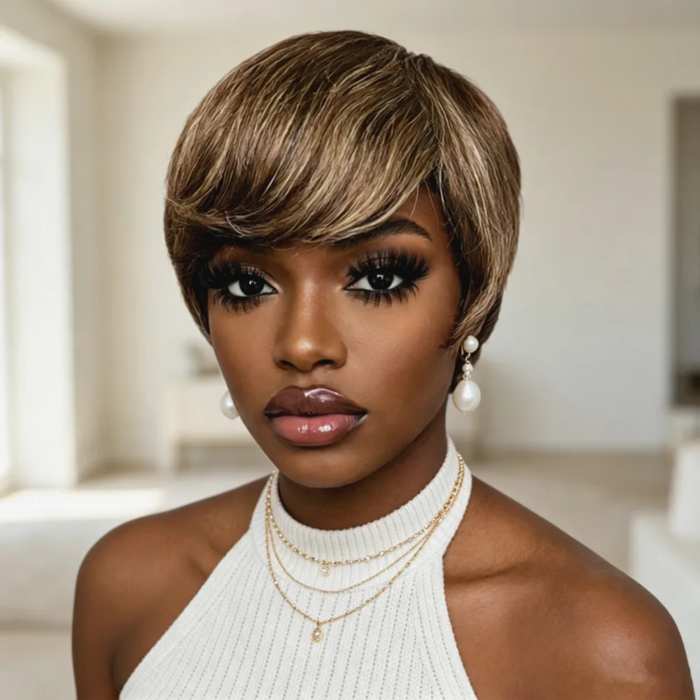 427 color 150% density short straight pixie cut human hair wig 6inch daily party use wig machine made PIXIE human hair
427 color 150% density short straight pixie cut human hair wig 6inch daily party use wig machine made PIXIE human hair