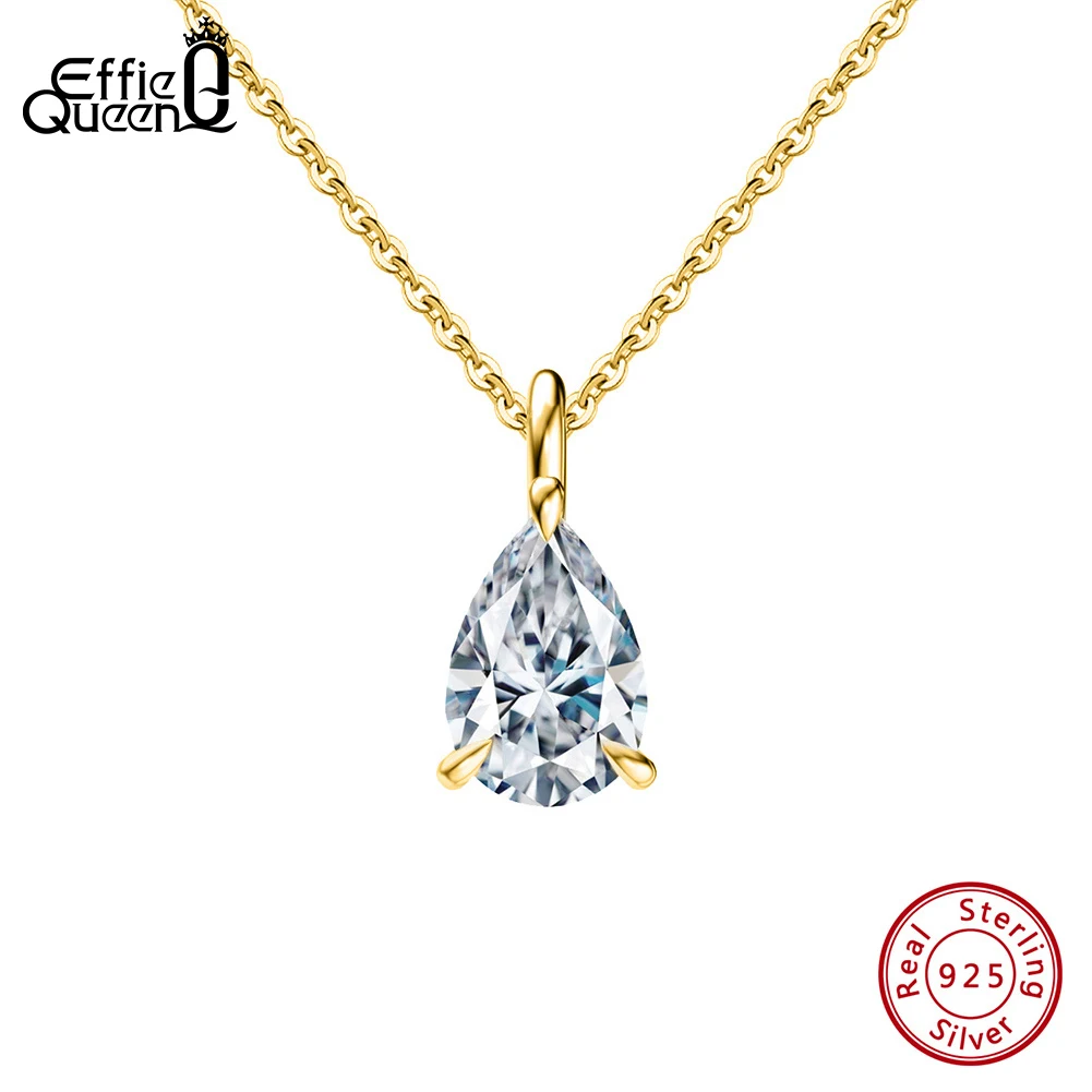 EFFIE QUEEN 925 Sterling Silver Water Drop Pendant Necklace Cable Chain With 8A Zirconia Strand Gift for Casual Wearing LZN04
EFFIE QUEEN 925 Sterling Silver Water Drop Pendant Necklace Cable Chain With 8A Zirconia Strand Gift for Casual Wearing LZN04