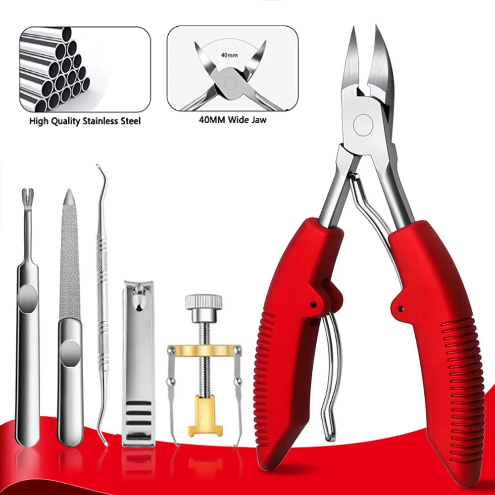 6PC Toe Nail Clippers Nail Correction Thick Nails Ingrown Toenails Nippers Cutters Dead Skin Dirt Remover Pedicure Care Tool Pro
6PC Toe Nail Clippers Nail Correction Thick Nails Ingrown Toenails Nippers Cutters Dead Skin Dirt Remover Pedicure Care Tool Pro