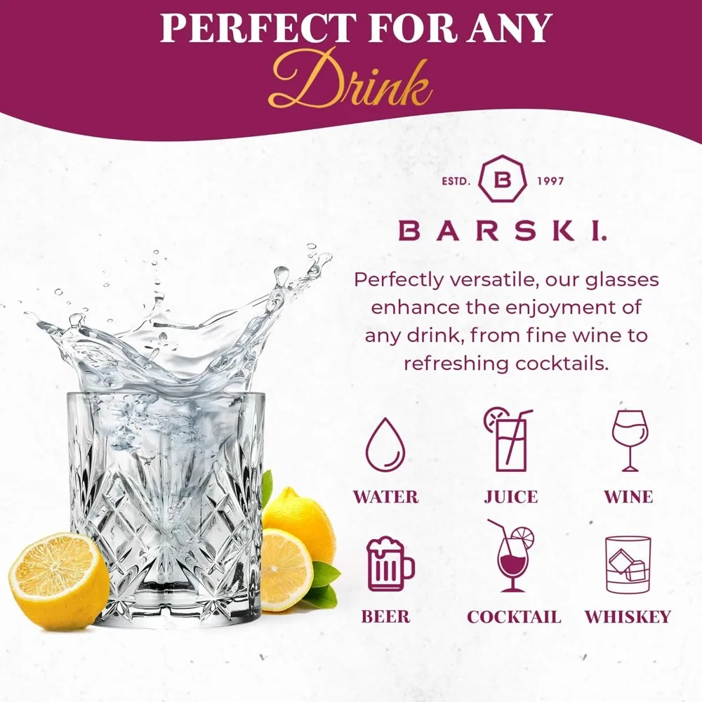 Whiskey Glasses Double Old Fashioned Rocks Glass Set of 4 Lowball Tumbler DOF Crystal Glass Tumblers For Scotch
Whiskey Glasses Double Old Fashioned Rocks Glass Set of 4 Lowball Tumbler DOF Crystal Glass Tumblers For Scotch