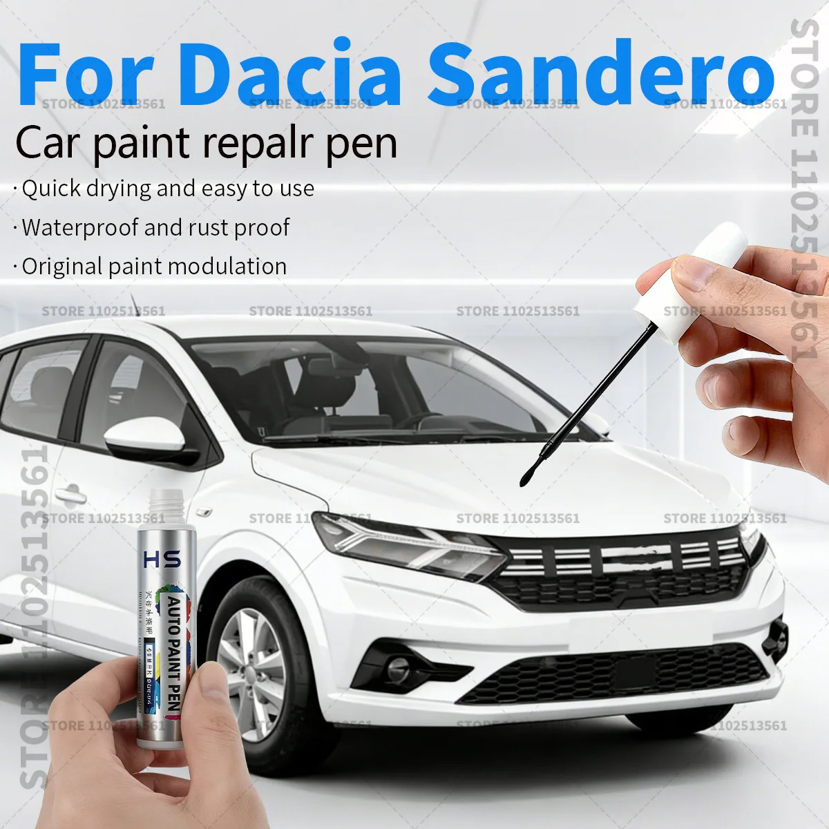 Карандаш для ремонта автомобильной краски, аксессуары для устранения царапин для Dacia Sandero 2007-2025: синий, зеленый, серый, красный, белый, серый, бежевый, сафари-бежевый
Карандаш для ремонта автомобильной краски, аксессуары для устранения царапин для Dacia Sandero 2007-2025: синий, зеленый, серый, красный, белый, серый, бежевый, сафари-бежевый