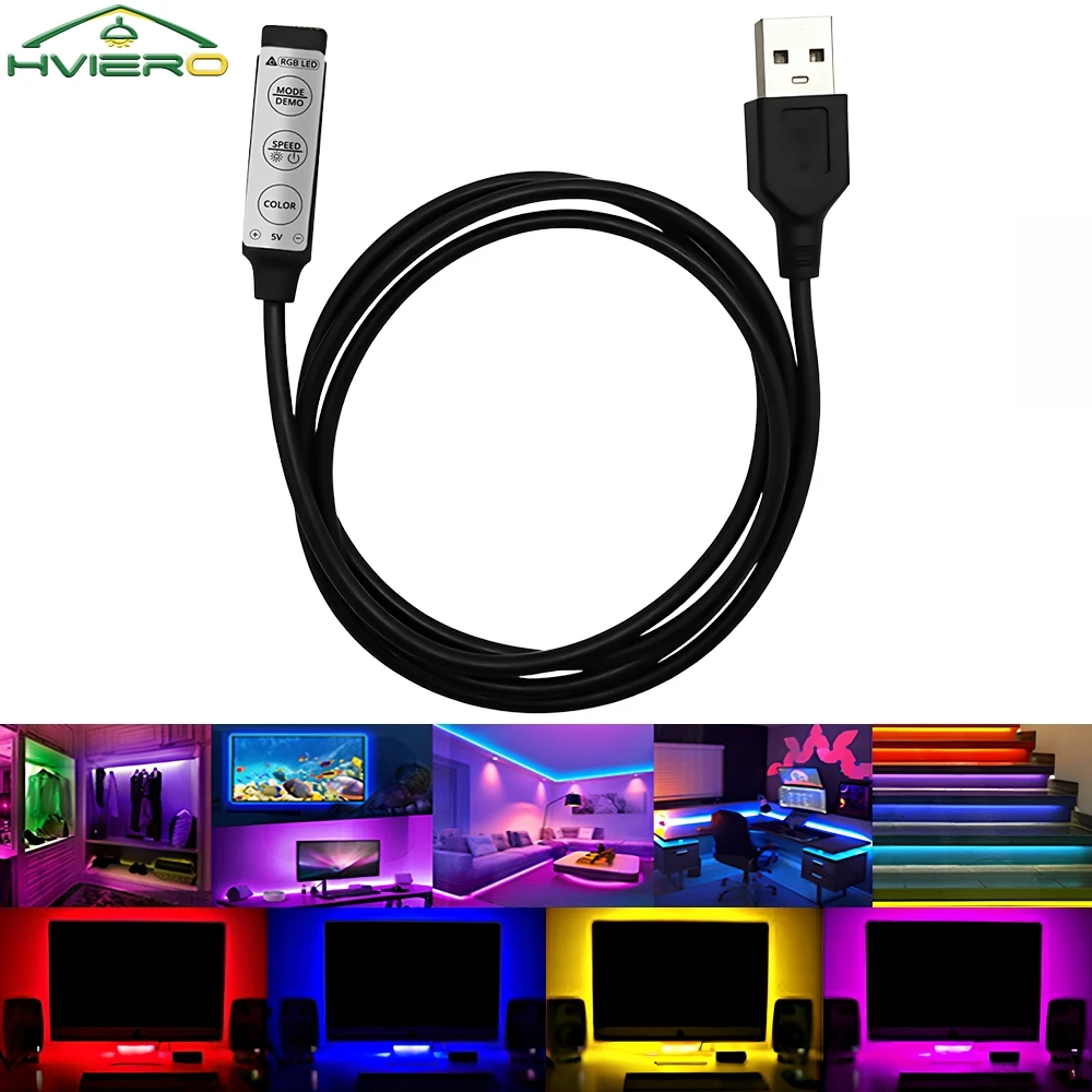 RGB Controller DC 5V Led Dimmer Switch 3Key 4Pin Female Connector LED Light Strip Color 19 Dynamic Mode Home Lighting Decoration
RGB Controller DC 5V Led Dimmer Switch 3Key 4Pin Female Connector LED Light Strip Color 19 Dynamic Mode Home Lighting Decoration