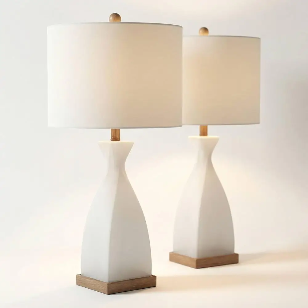 28 High Roasted White Glass Modern Table Lamp Set of 2
28 High Roasted White Glass Modern Table Lamp Set of 2