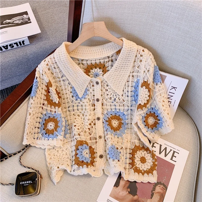 2024 Early Spring Sexy Cutout Knitwear Top Women'S High-Grade French Style Towel Embroidery Short Sleeve Shirt
2024 Early Spring Sexy Cutout Knitwear Top Women'S High-Grade French Style Towel Embroidery Short Sleeve Shirt