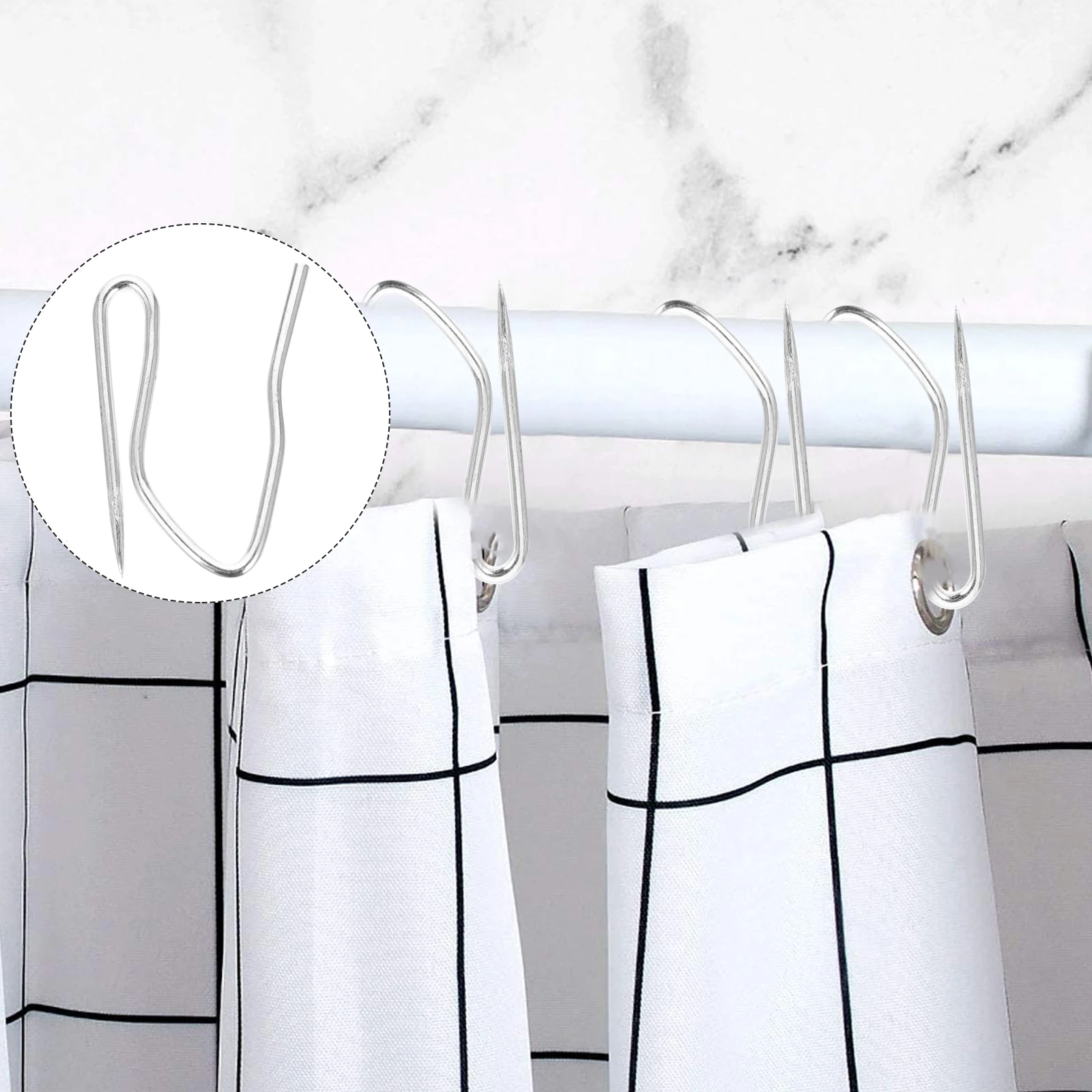 100 pcs Curtain Hooks Heavy Duty Metal Shower Rod Pleated Drapes Hardware Silver Plated Rustproof Iron Universal Hooks
100 pcs Curtain Hooks Heavy Duty Metal Shower Rod Pleated Drapes Hardware Silver Plated Rustproof Iron Universal Hooks