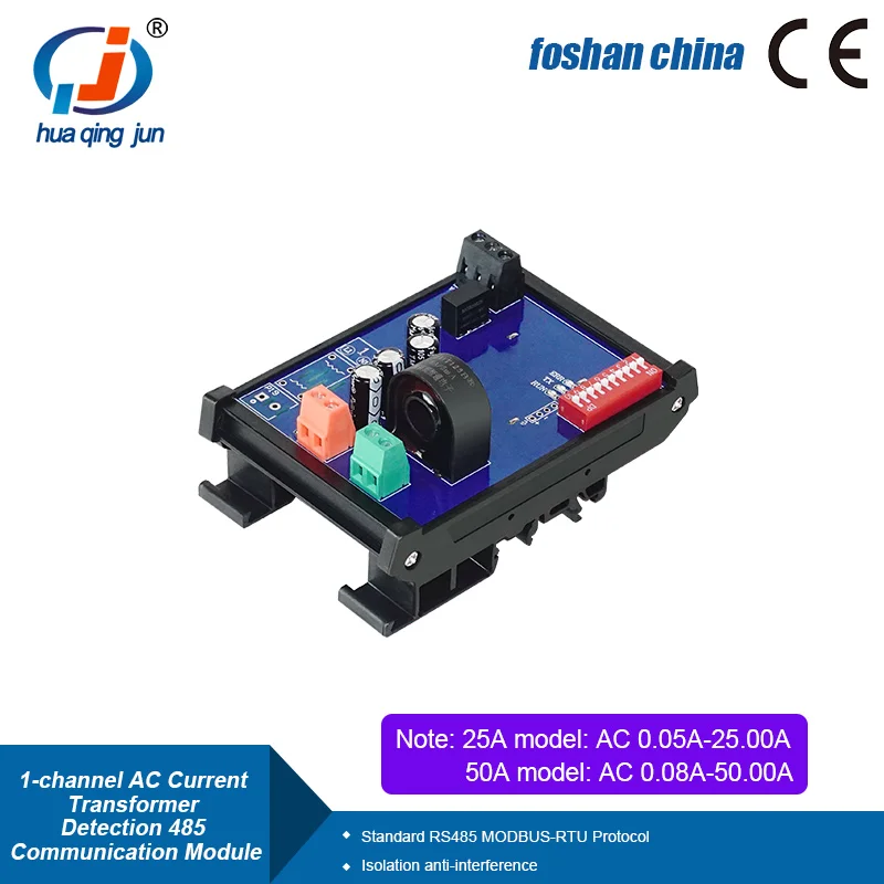 Chingjun1-Channel RS485 AC Current Transformer Detection Module RS485 Modbus RTU 25A 50A Current Data Acquisition Module
Chingjun1-Channel RS485 AC Current Transformer Detection Module RS485 Modbus RTU 25A 50A Current Data Acquisition Module