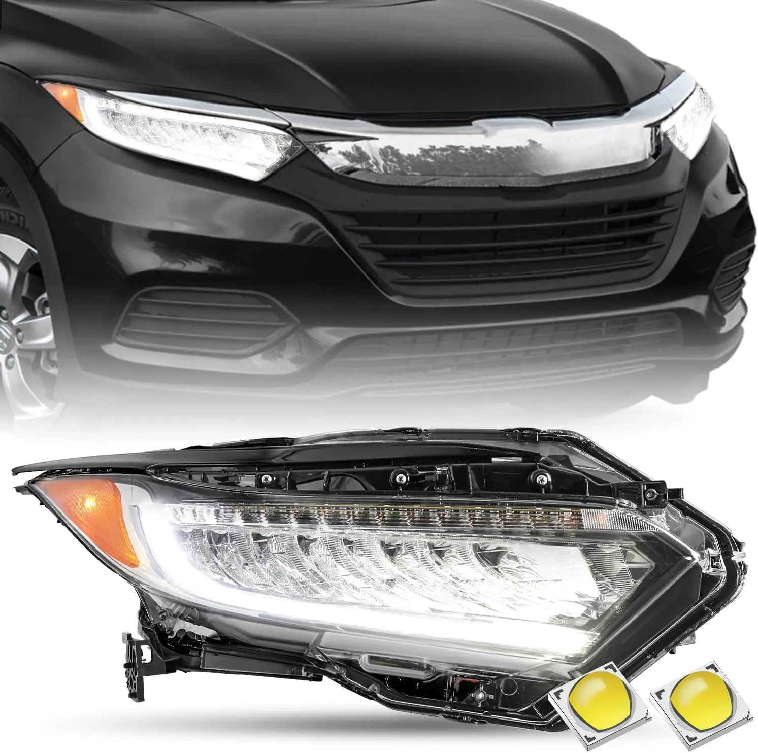 Headlight Assembly for 2019-2022 Honda HR-V Head Light Lamp with Full LED, OE Style Headlamp Replacement Pair Set 33100T7AA51 (R
Headlight Assembly for 2019-2022 Honda HR-V Head Light Lamp with Full LED, OE Style Headlamp Replacement Pair Set 33100T7AA51 (R