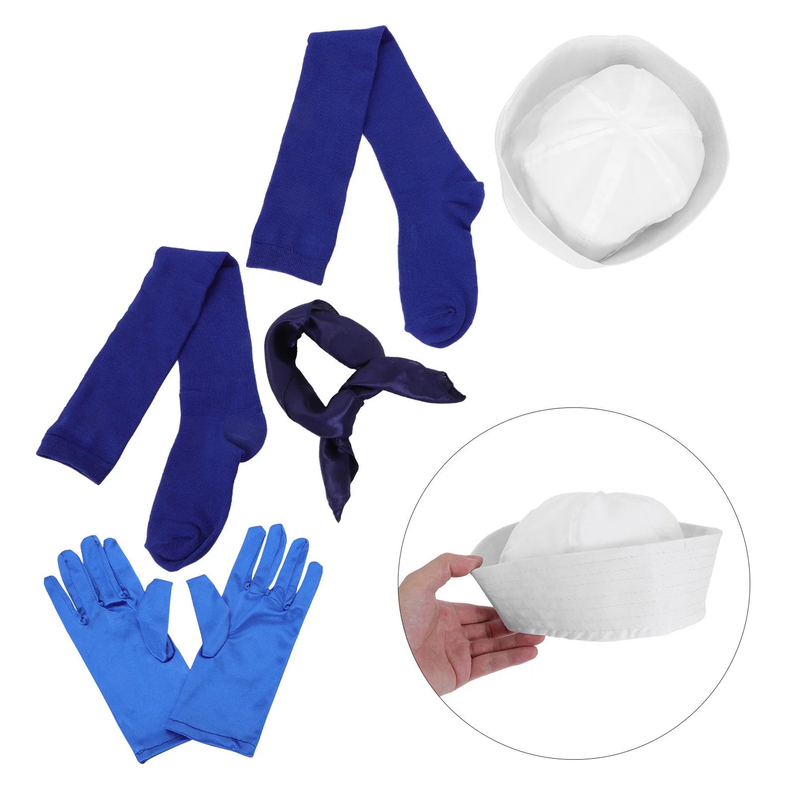 1Set Nautical Party Sailors Costume Accessories Set Classic White Navy Sailor Hat Satin Scarf Gloves Socks for
1Set Nautical Party Sailors Costume Accessories Set Classic White Navy Sailor Hat Satin Scarf Gloves Socks for