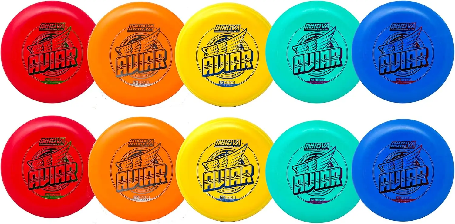 10-Pack Disc Golf Putters for Practice, 173-175g Weight, Assorted Colors
10-Pack Disc Golf Putters for Practice, 173-175g Weight, Assorted Colors