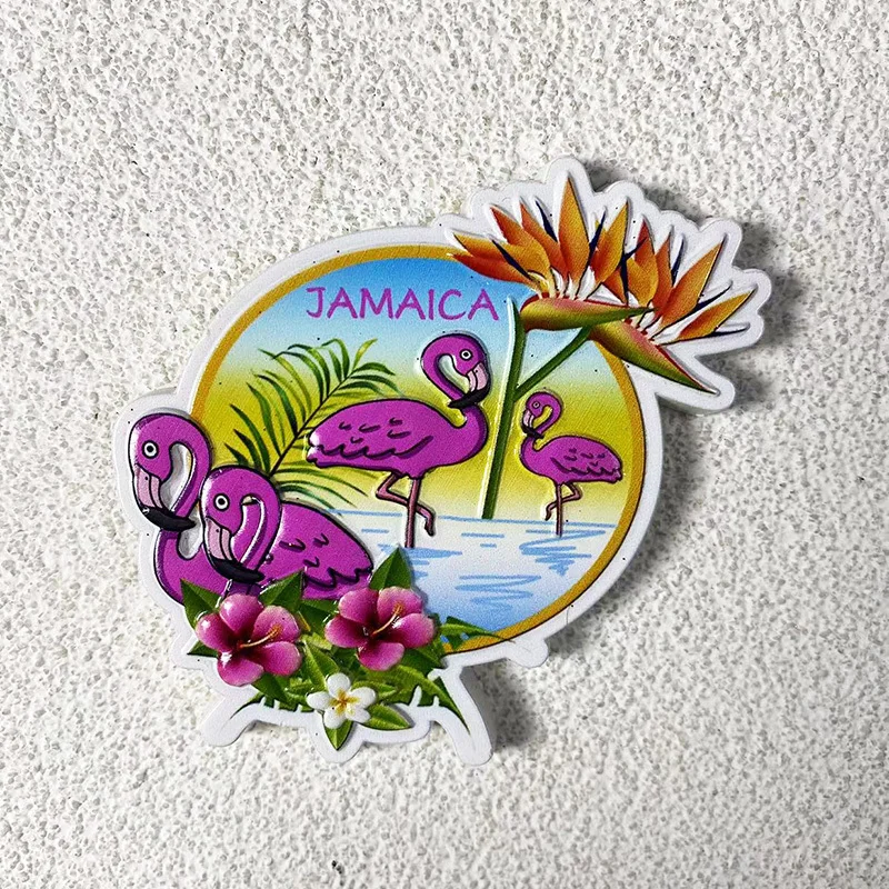 Jamaica 3D Resin Fridge Magnet - Vibrant Pink Flamingos, Tropical Flowers, and Bird of Paradise
Jamaica 3D Resin Fridge Magnet - Vibrant Pink Flamingos, Tropical Flowers, and Bird of Paradise