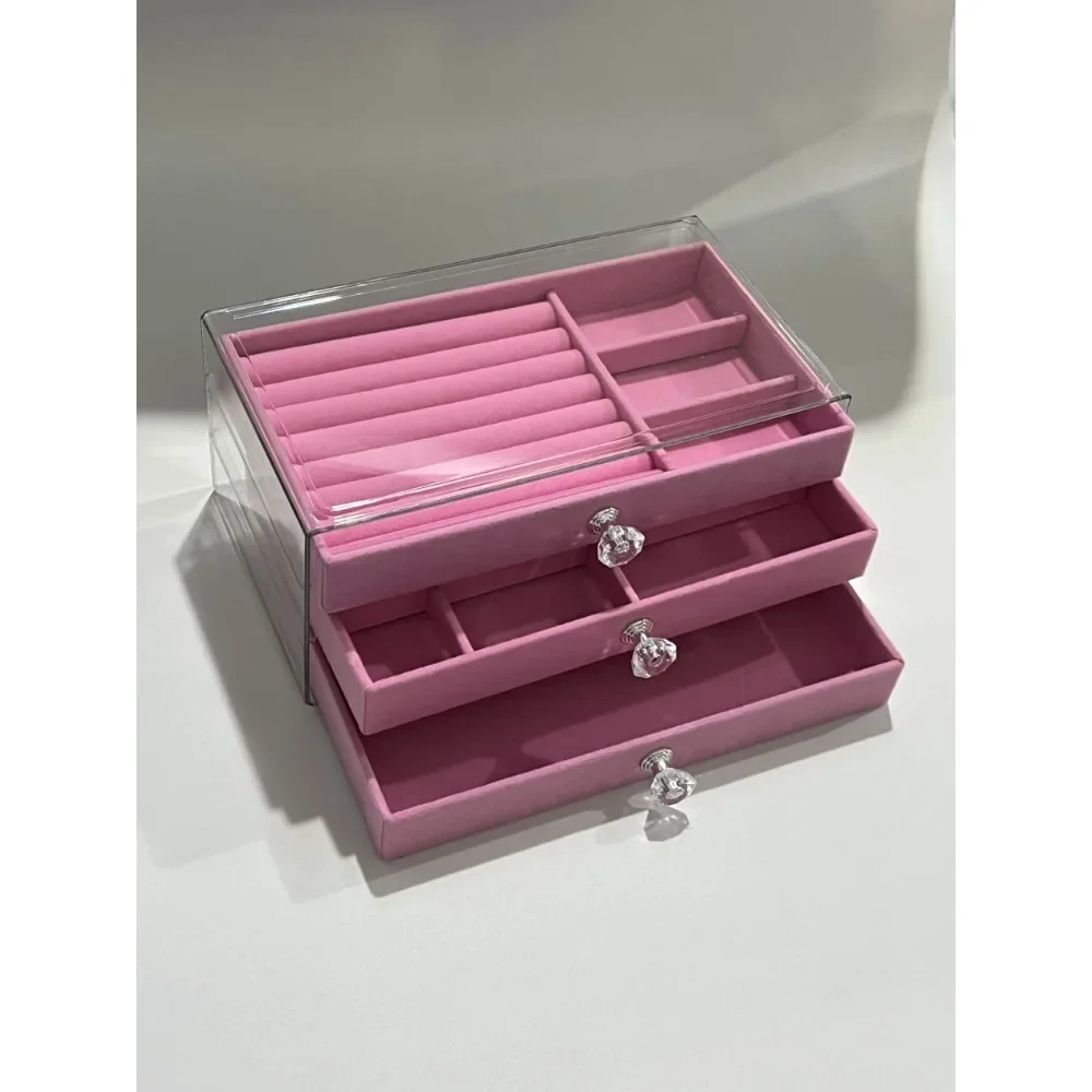 Acrylic Velvet Jewelry Organizer with 3 Drawers - Stackable Design for Earrings, Necklaces, Bracelets, Women Gift Display Case
Acrylic Velvet Jewelry Organizer with 3 Drawers - Stackable Design for Earrings, Necklaces, Bracelets, Women Gift Display Case