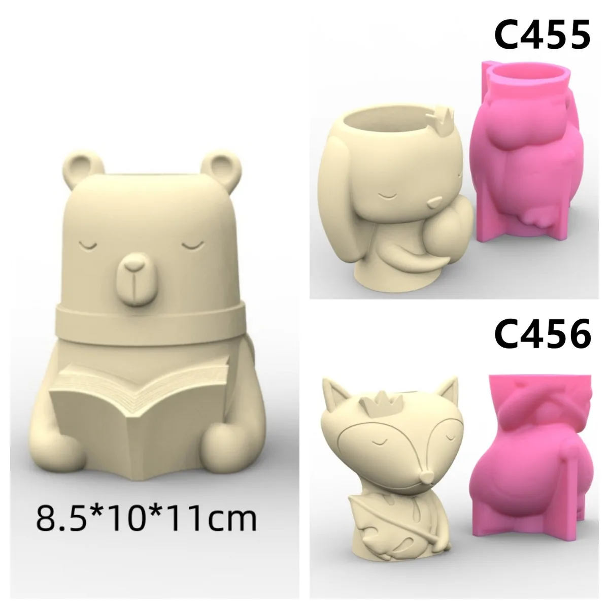 Deer Rabbit Fox Vase Silicone Mold Scented Stone Ornaments Homemade Ashtray Flower Pot Pen Holder Handicraft Gift Homemade
Deer Rabbit Fox Vase Silicone Mold Scented Stone Ornaments Homemade Ashtray Flower Pot Pen Holder Handicraft Gift Homemade