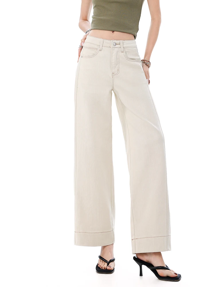 High Waist Beige Straight Leg Cropped Jeans Women 2026 Spring Summer Stretch Loose Fit Denim Pants Casual Versatile Trousers
High Waist Beige Straight Leg Cropped Jeans Women 2026 Spring Summer Stretch Loose Fit Denim Pants Casual Versatile Trousers