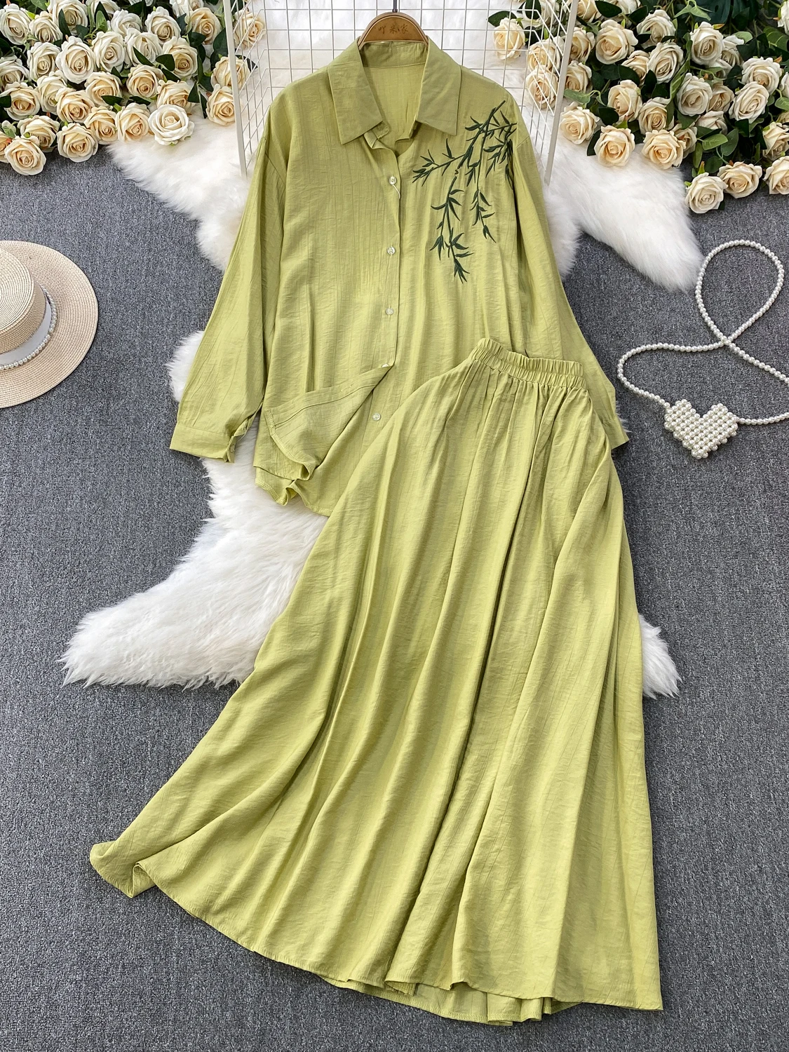 New Chinese Sle Bamboo Le Embroidery Sun Protection Long Sve irt High Waist Slimming f Skirt Two Piece Set Women'...
New Chinese Sle Bamboo Le Embroidery Sun Protection Long Sve irt High Waist Slimming f Skirt Two Piece Set Women'...
