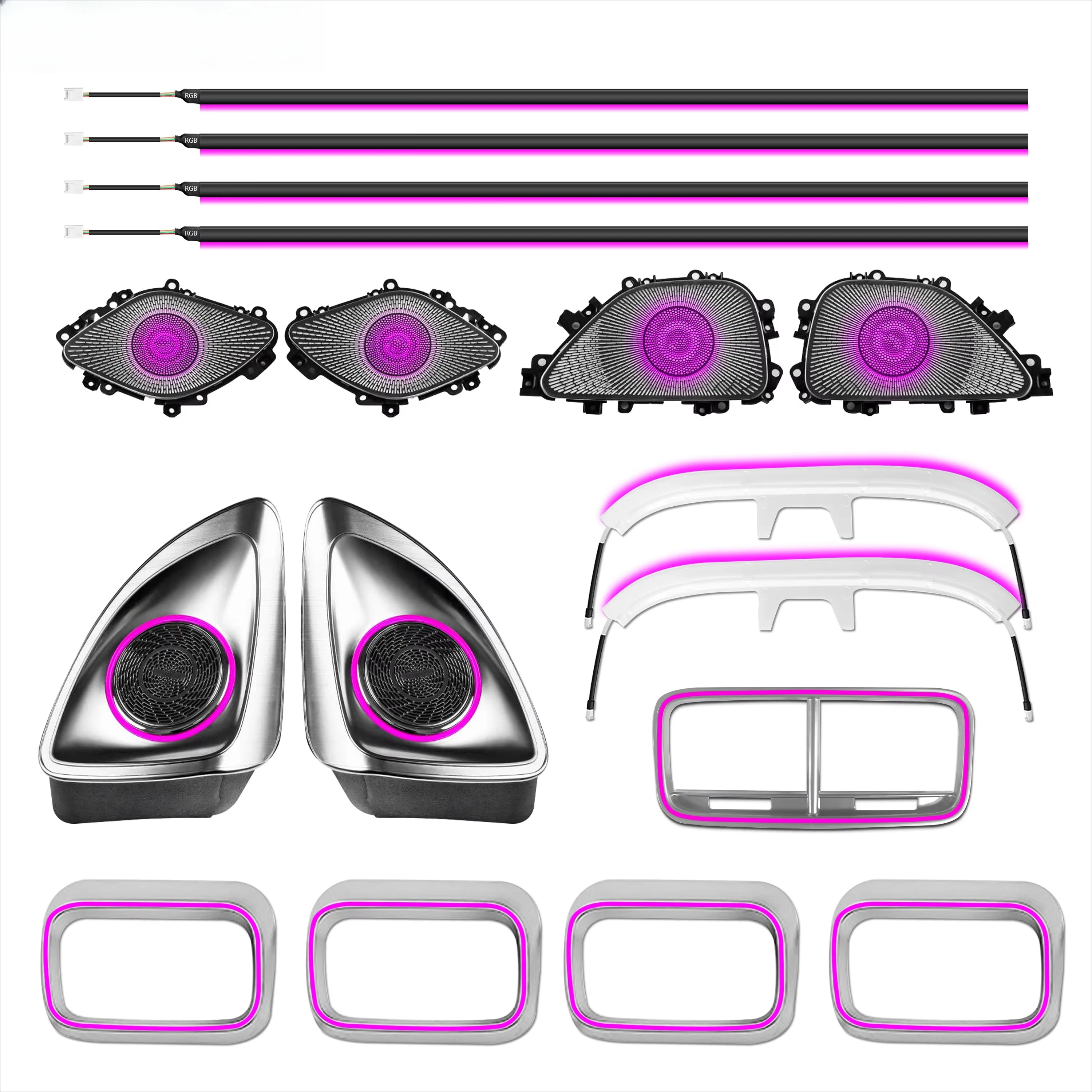 Icarsin 64 Colors Ambient Light for Mercedes W167 GLE GLS 2020-2025 MBUX Control Interior LED Lighting Upgrade Air Vent Speakers
Icarsin 64 Colors Ambient Light for Mercedes W167 GLE GLS 2020-2025 MBUX Control Interior LED Lighting Upgrade Air Vent Speakers