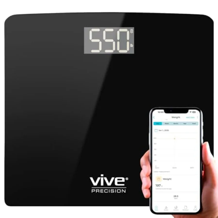 Vive Smart Body Weight Scale 550lbs Capacity - Heavy Duty Bariatric Digital Scale for BMI - Plus Size, Large Display - Bathroom
Vive Smart Body Weight Scale 550lbs Capacity - Heavy Duty Bariatric Digital Scale for BMI - Plus Size, Large Display - Bathroom