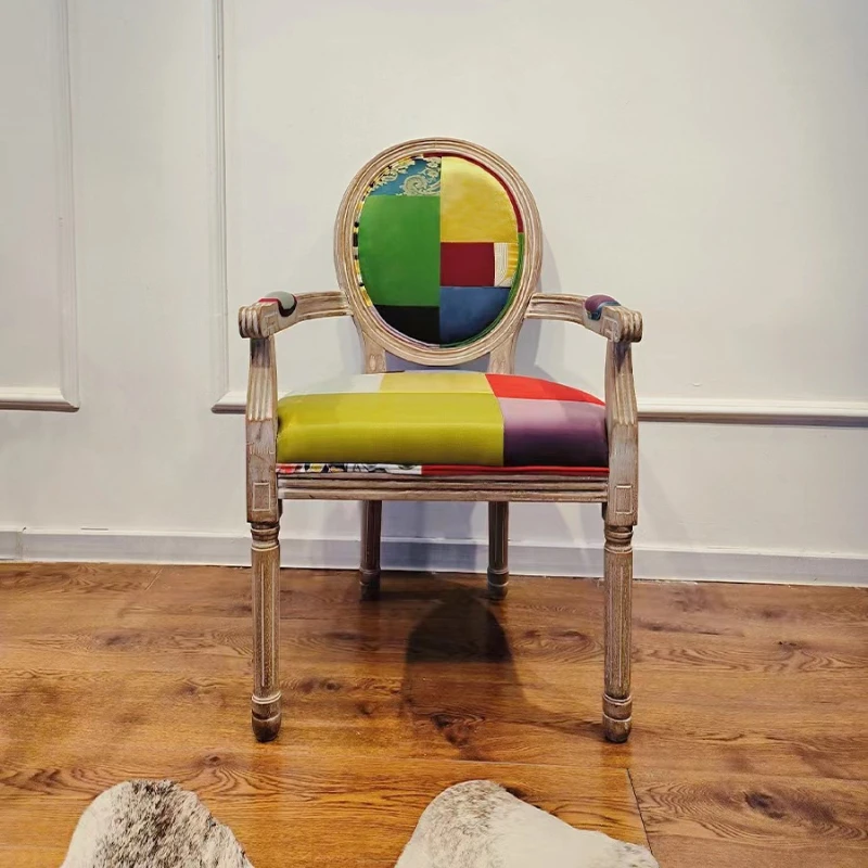 French solid wood dining chair Nordic retro old makeup chair neoclassical cafe study office reading chair
French solid wood dining chair Nordic retro old makeup chair neoclassical cafe study office reading chair