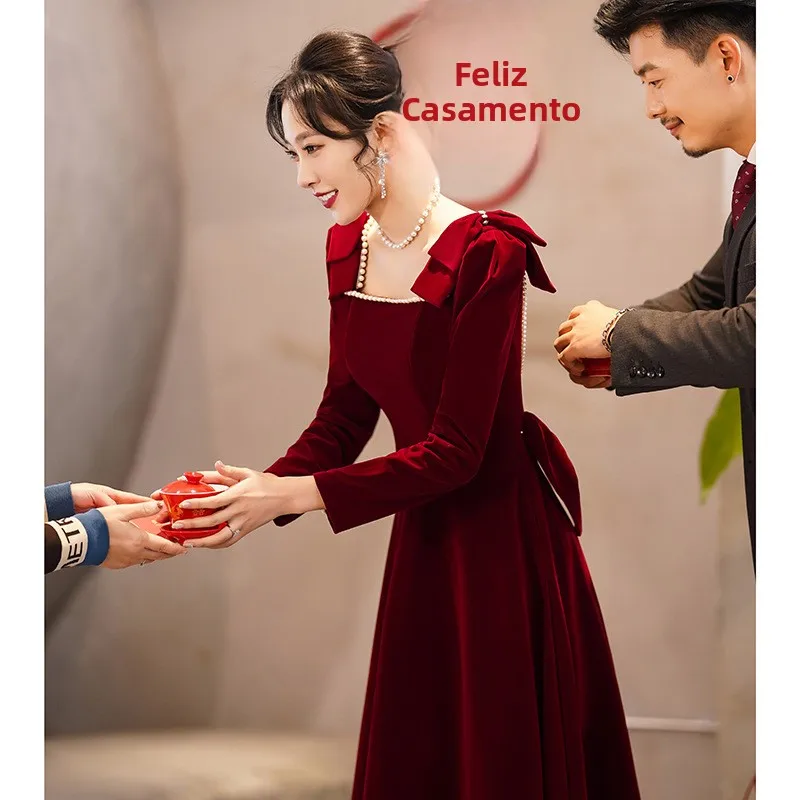 Engagement Bride Wine Red Wedding Dress 2025 Summer New Style Evening Gown Women's Traditional Marriage Celebration Ceremony
Engagement Bride Wine Red Wedding Dress 2025 Summer New Style Evening Gown Women's Traditional Marriage Celebration Ceremony