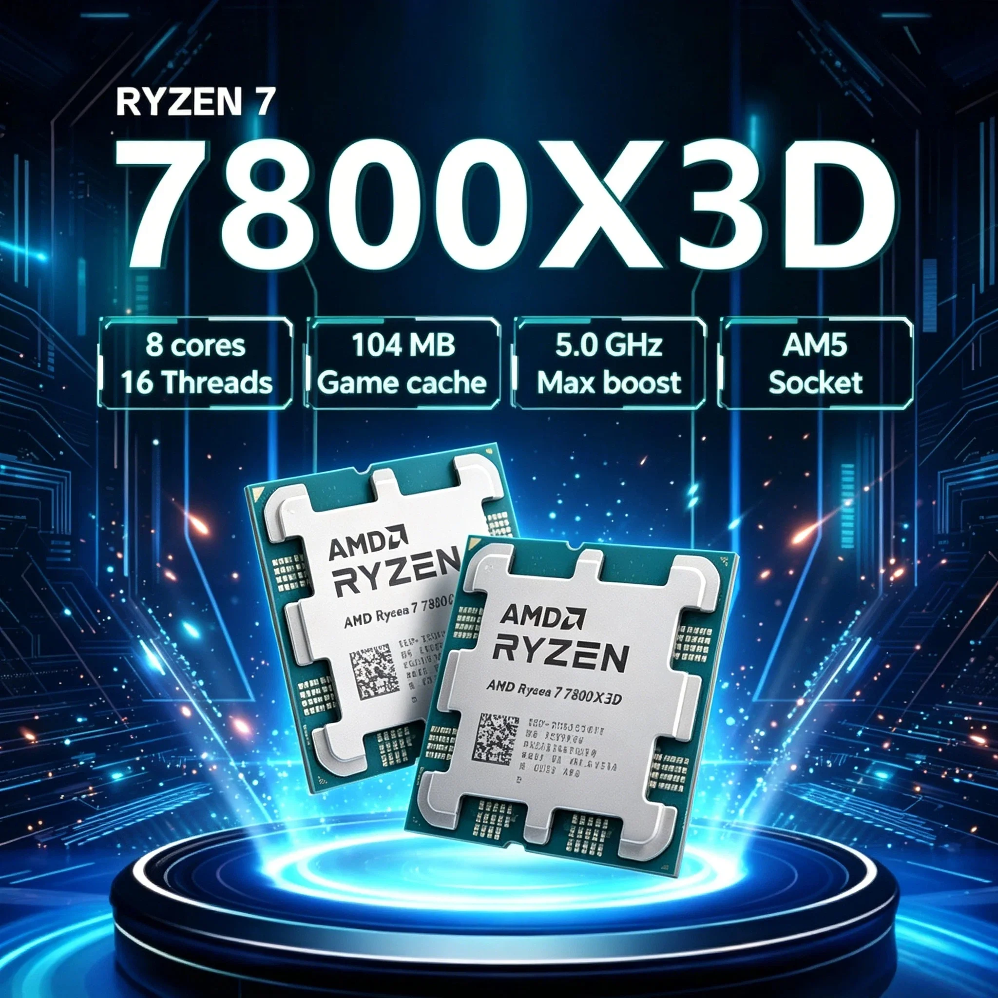 AMD Ryzen 7 7800X3D 5.0GHz 8 Core 16 Thread 5NM B650 AM5 L3 96M 120W DDR5 Processor Tray No Fan R7 7800X3D Ultra 4K Plus
AMD Ryzen 7 7800X3D 5.0GHz 8 Core 16 Thread 5NM B650 AM5 L3 96M 120W DDR5 Processor Tray No Fan R7 7800X3D Ultra 4K Plus