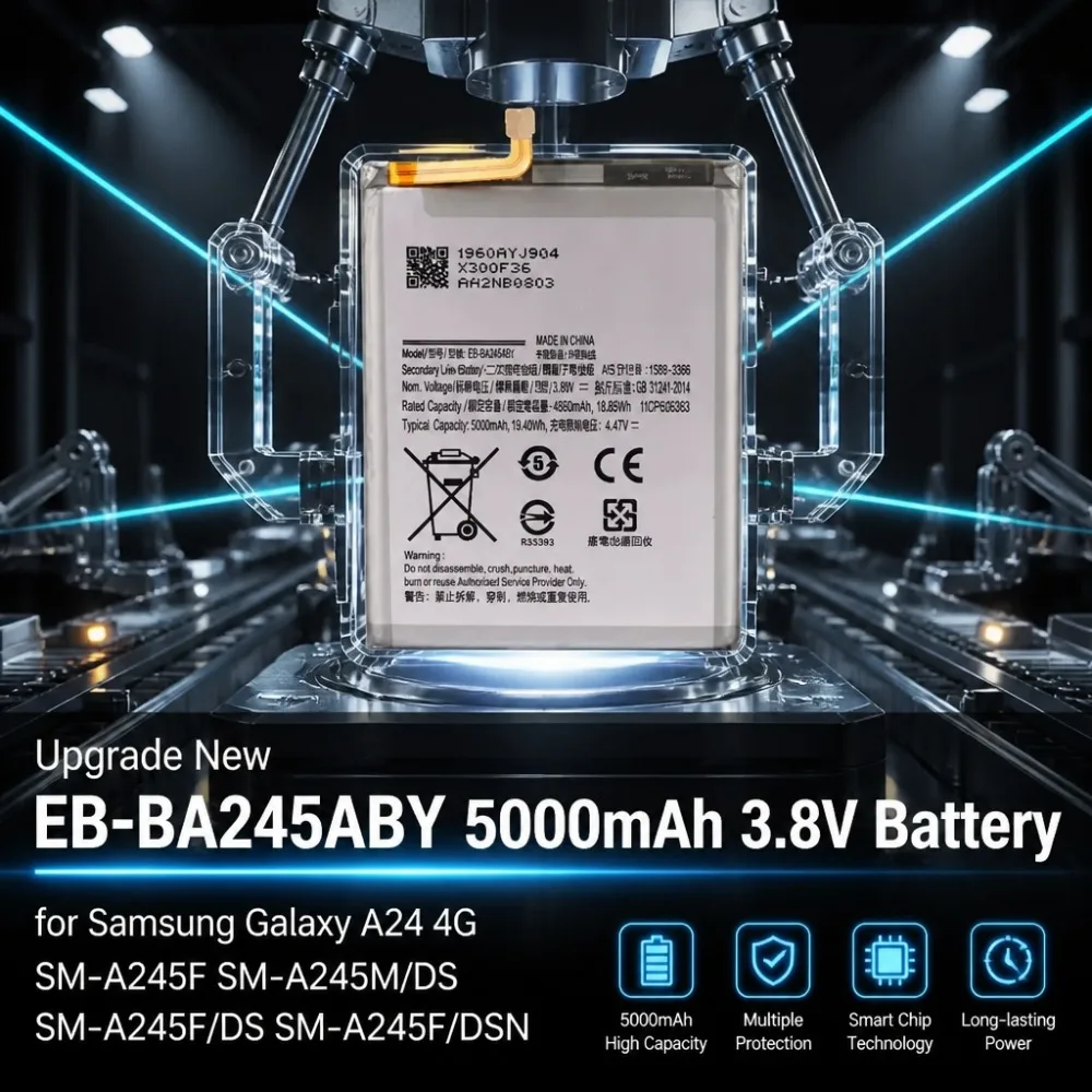 For Samsung Galaxy A24 4G SM-A245F SM-A245M/DS SM-A245F/DSSM-A245F/DSN Upgrade New EB-BA245ABY 5000mAh 3.8V Battery
For Samsung Galaxy A24 4G SM-A245F SM-A245M/DS SM-A245F/DSSM-A245F/DSN Upgrade New EB-BA245ABY 5000mAh 3.8V Battery