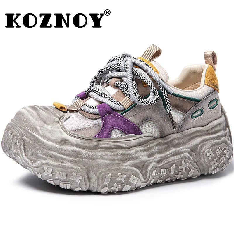 Koznoy 6cm Air Mesh Genuine Leather Mixed Color Vulcanize Ankle Boots Flats Comfy Booties Chunky Sneakers Summer Women Shoes
Koznoy 6cm Air Mesh Genuine Leather Mixed Color Vulcanize Ankle Boots Flats Comfy Booties Chunky Sneakers Summer Women Shoes