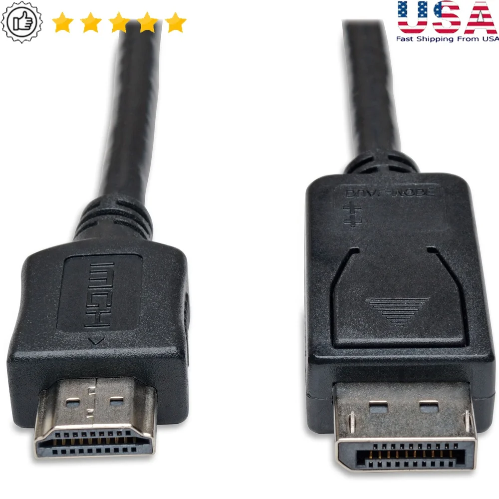 Кабель-переходник DisplayPort-HDMI длиной 6 футов «папа-папа» поддерживает двухрежимный пассивный разъем видео-аудио 1080P
Кабель-переходник DisplayPort-HDMI длиной 6 футов «папа-папа» поддерживает двухрежимный пассивный разъем видео-аудио 1080P