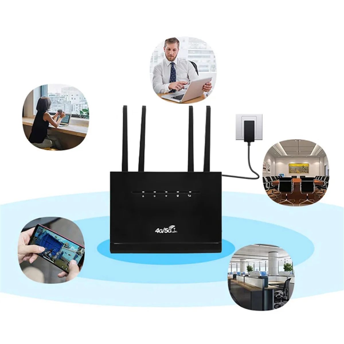 A03V WR710 Wireless Router 300Mbps 4G LTE WIFI Router Modem 4 External Antenna RJ45 WAN LAN with Sim Card Slot-EU Plug
A03V WR710 Wireless Router 300Mbps 4G LTE WIFI Router Modem 4 External Antenna RJ45 WAN LAN with Sim Card Slot-EU Plug
