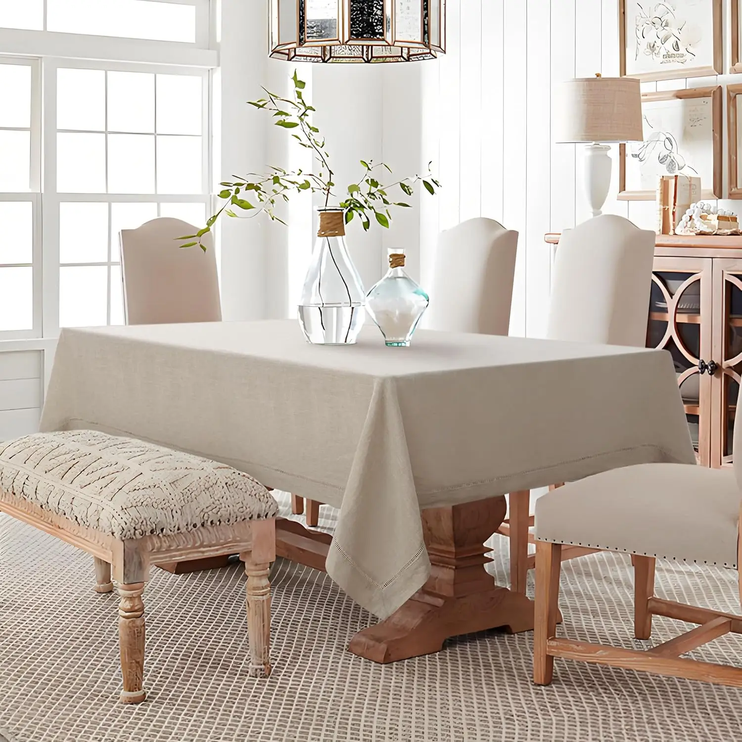 Hemstitch Linen Tablecloth, French Linen Natural Tablecloth 55"" X 55"" Inch, Washable Square Table Cloth For Dining, Outdoor,
Hemstitch Linen Tablecloth, French Linen Natural Tablecloth 55"" X 55"" Inch, Washable Square Table Cloth For Dining, Outdoor,