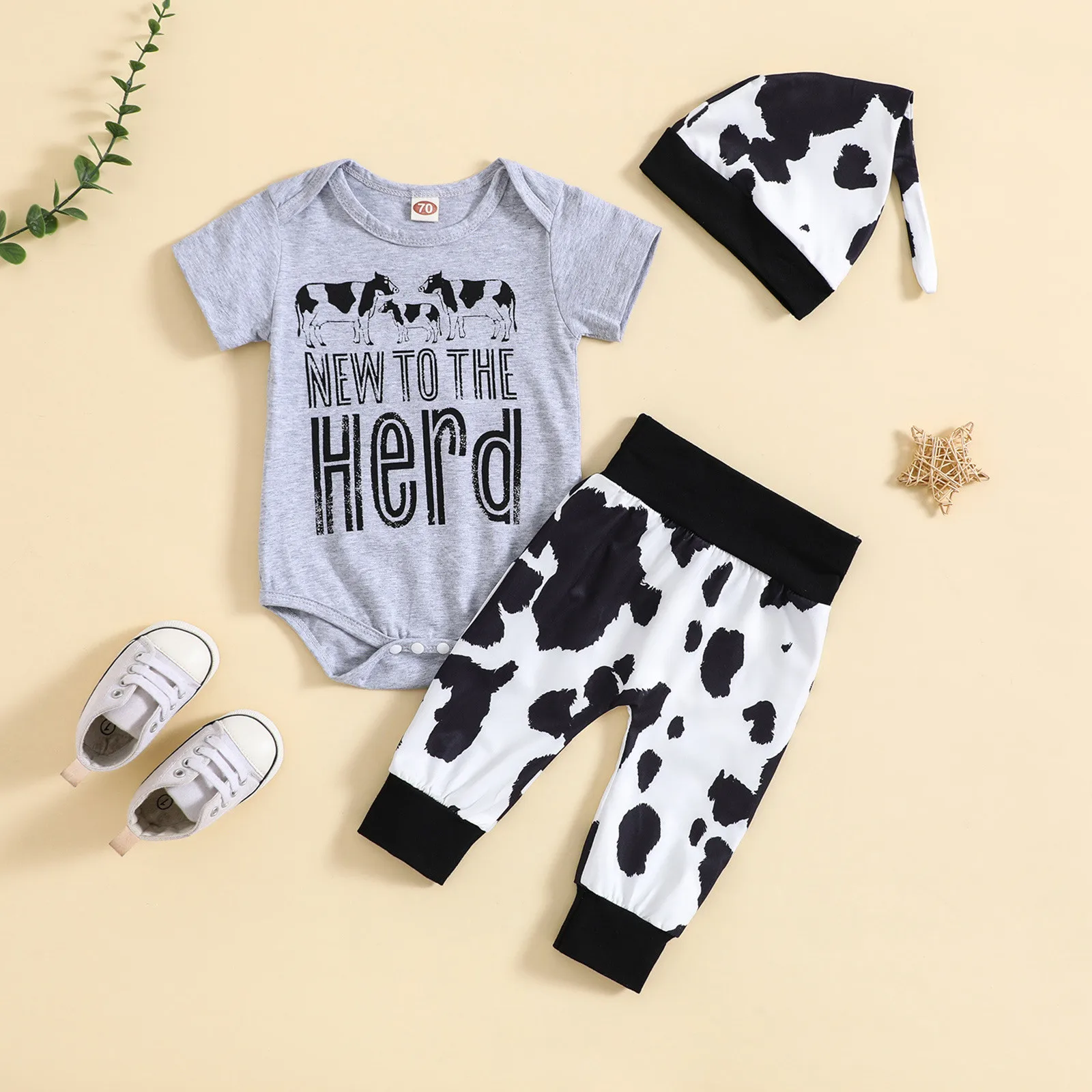 Toddler Boys Short Sleeve Letter Cow Prints Tops And Pants Child Kids 2PCS Set Outfits Kids Clothese Sweater Set Toddler Boys
Toddler Boys Short Sleeve Letter Cow Prints Tops And Pants Child Kids 2PCS Set Outfits Kids Clothese Sweater Set Toddler Boys