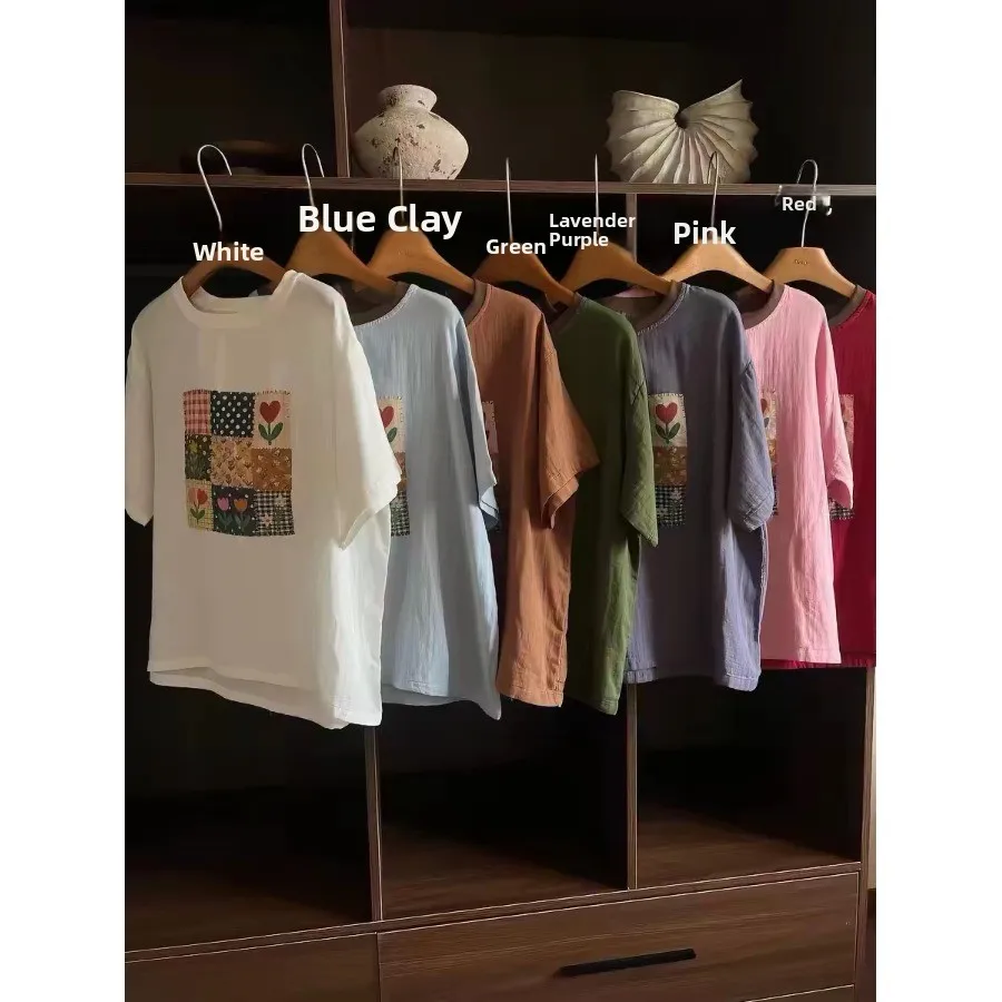 Summer 2026 New Korean Style plus Size Women's Printed Loose Short Sleeve round Neck Base Shirt T-Shirt Commute Artistic
Summer 2026 New Korean Style plus Size Women's Printed Loose Short Sleeve round Neck Base Shirt T-Shirt Commute Artistic