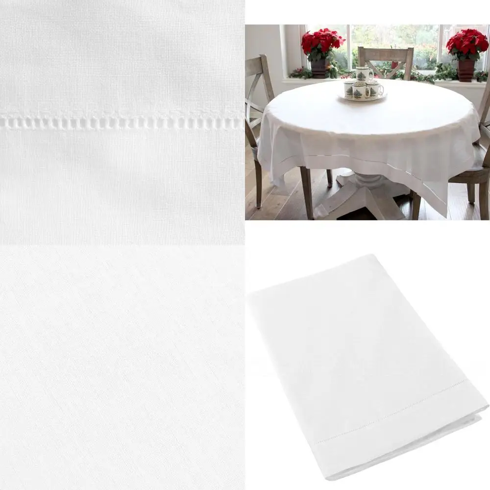 60 Inch Square Tablecloth - 55% Linen & 45% Cotton Blend with White Hemstitch
60 Inch Square Tablecloth - 55% Linen & 45% Cotton Blend with White Hemstitch