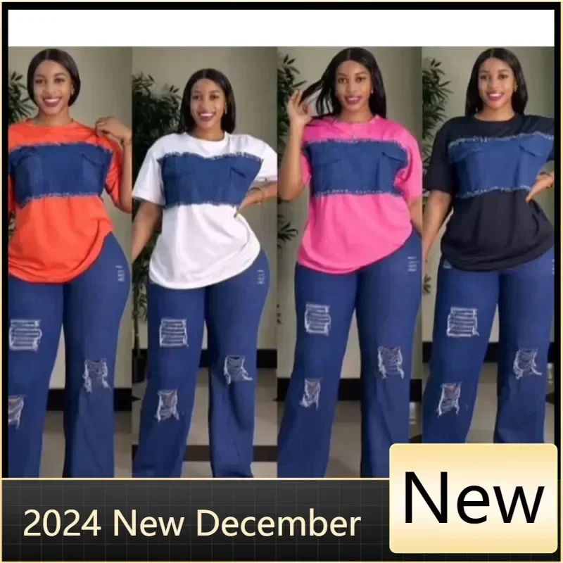 Customized 2 Piece Women Sets Dashiki African New Arrival Denim Matching Sets Two Pieces Sets Top And Jeans Pants Suits Outfits
Customized 2 Piece Women Sets Dashiki African New Arrival Denim Matching Sets Two Pieces Sets Top And Jeans Pants Suits Outfits