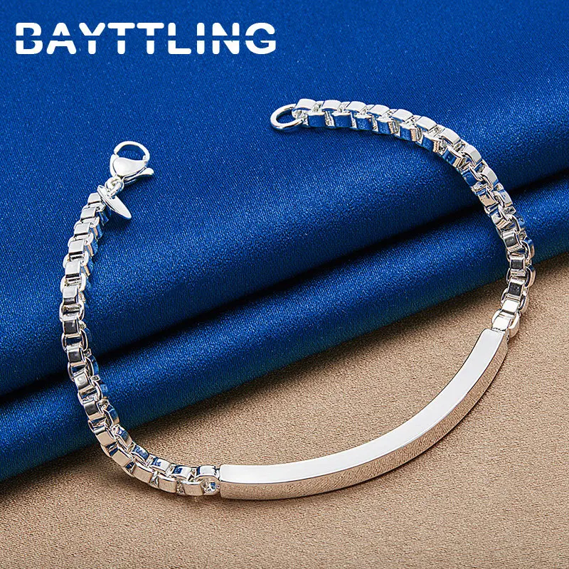New 925 Sterling Silver Fine 4MM Box Chain Bracelet For Women Fashion Wedding Luxury Engagement Party Gift Jewelry Accessories
New 925 Sterling Silver Fine 4MM Box Chain Bracelet For Women Fashion Wedding Luxury Engagement Party Gift Jewelry Accessories