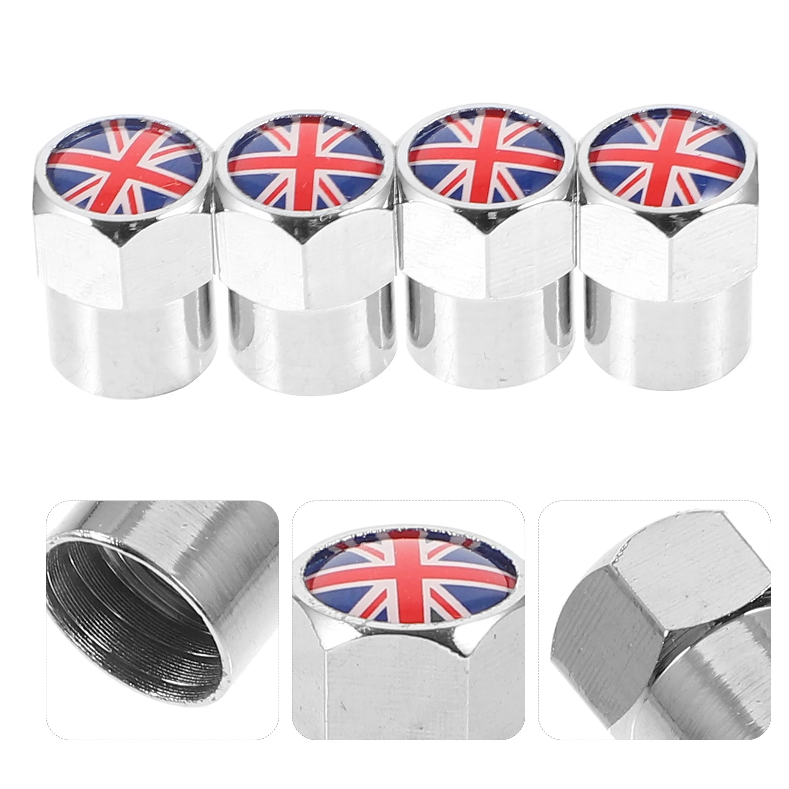 4pcs Tire Valve Caps UK Flag Car Accessories Stainless Steel Dust Covers for Truck Motorcycle Automobile Valve Core Kits
4pcs Tire Valve Caps UK Flag Car Accessories Stainless Steel Dust Covers for Truck Motorcycle Automobile Valve Core Kits