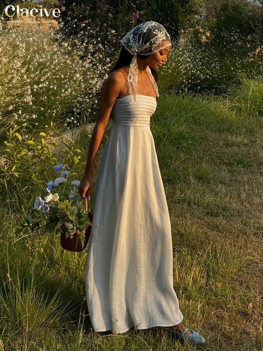 Clacive Summer Loose White Cotton Women's Dress 2026 Sexy Strapless Sleeveless Ankle Length Dresses Elegant Classic Female Dress
Clacive Summer Loose White Cotton Women's Dress 2026 Sexy Strapless Sleeveless Ankle Length Dresses Elegant Classic Female Dress
