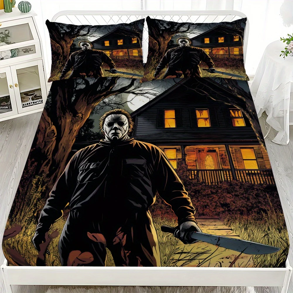 3pcs Thriller Character Bed Sheet Set Mattress Protector Set (1* Fitted Sheet 2* Pillowcases, No Core), Stylish, Soft and Comfortable Bed Sheet, Suitable for Family Bedrooms and Guest Rooms, Universal for All Seasons
3pcs Thriller Character Bed Sheet Set Mattress Protector Set (1* Fitted Sheet 2* Pillowcases, No Core), Stylish, Soft and Comfortable Bed Sheet, Suitable for Family Bedrooms and Guest Rooms, Universal for All Seasons