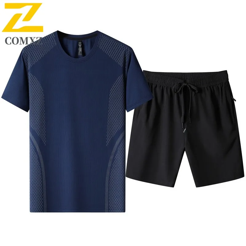 New Summer Sportswear Men's Fashion Gym Workout Jogging Ice Silk Quick-drying T-shirt + Shorts suit 2-piece Casual Tracksuit Man
New Summer Sportswear Men's Fashion Gym Workout Jogging Ice Silk Quick-drying T-shirt + Shorts suit 2-piece Casual Tracksuit Man